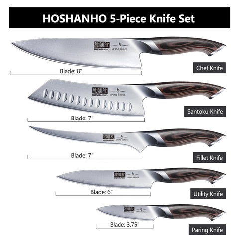 HOSHANHO chef knife slicing vegetables for precise, clean cuts