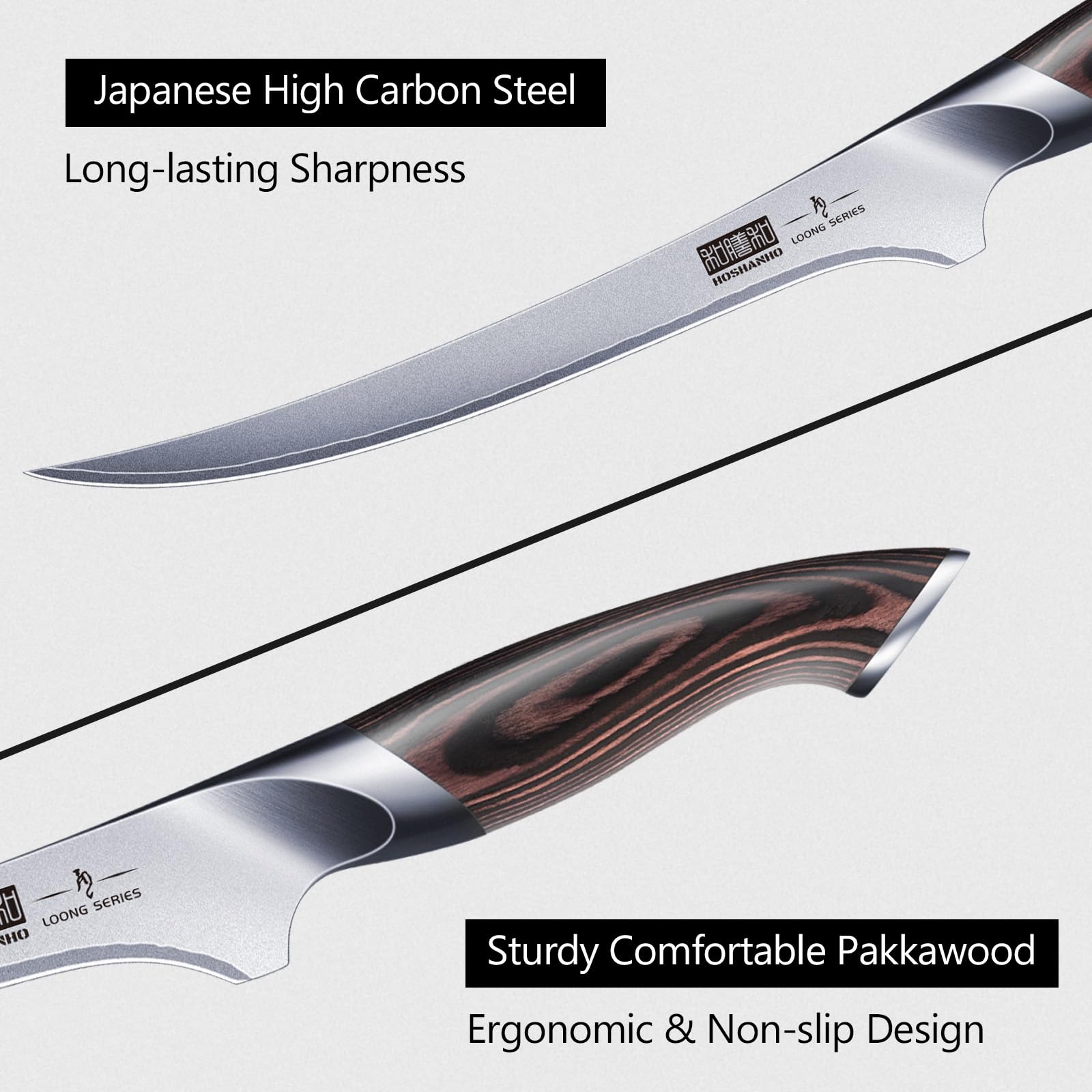 HOSHANHO fillet knife slicing fish in kitchen for neat fillets