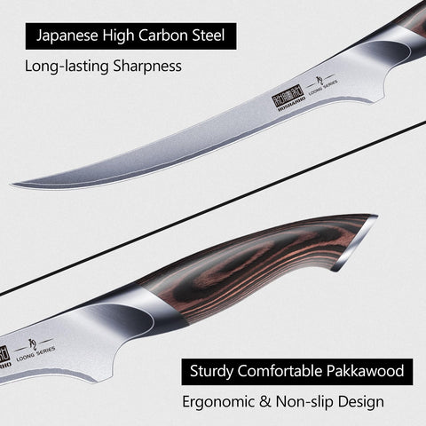 HOSHANHO fillet knife slicing fish in kitchen for neat fillets