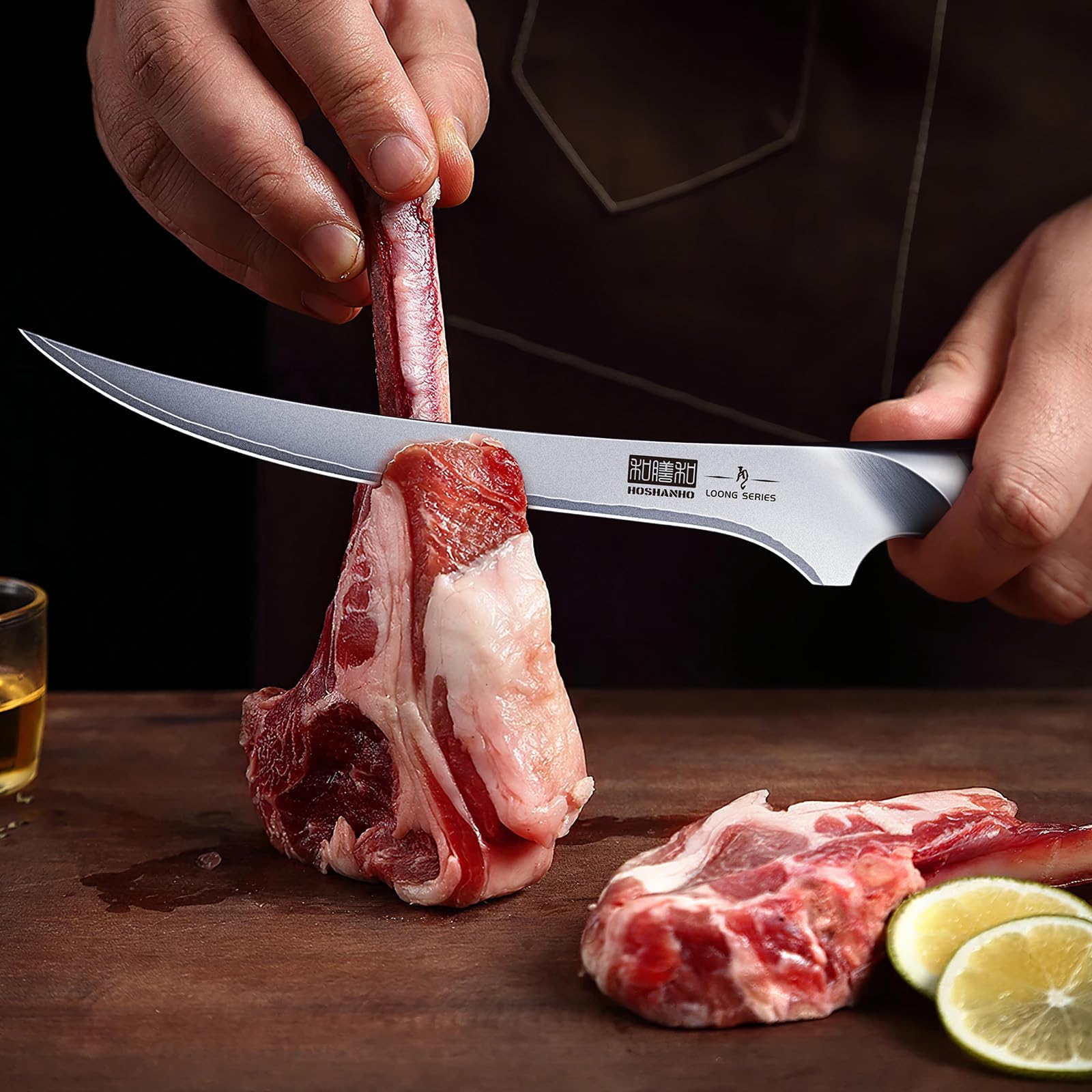 HOSHANHO knife held in hand for scale showing lightweight control