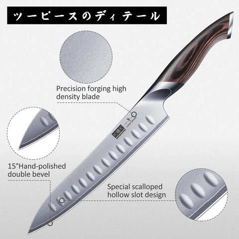 HOSHANHO meat fork tines detail, providing secure hold while carving