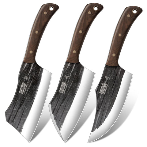 HOSHANHO front packaging showing the complete 3-piece butcher set for ready use