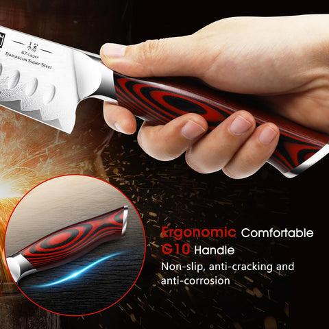 HOSHANHO G10 handle close-up illustrating ergonomic grip and moisture resistance benefit
