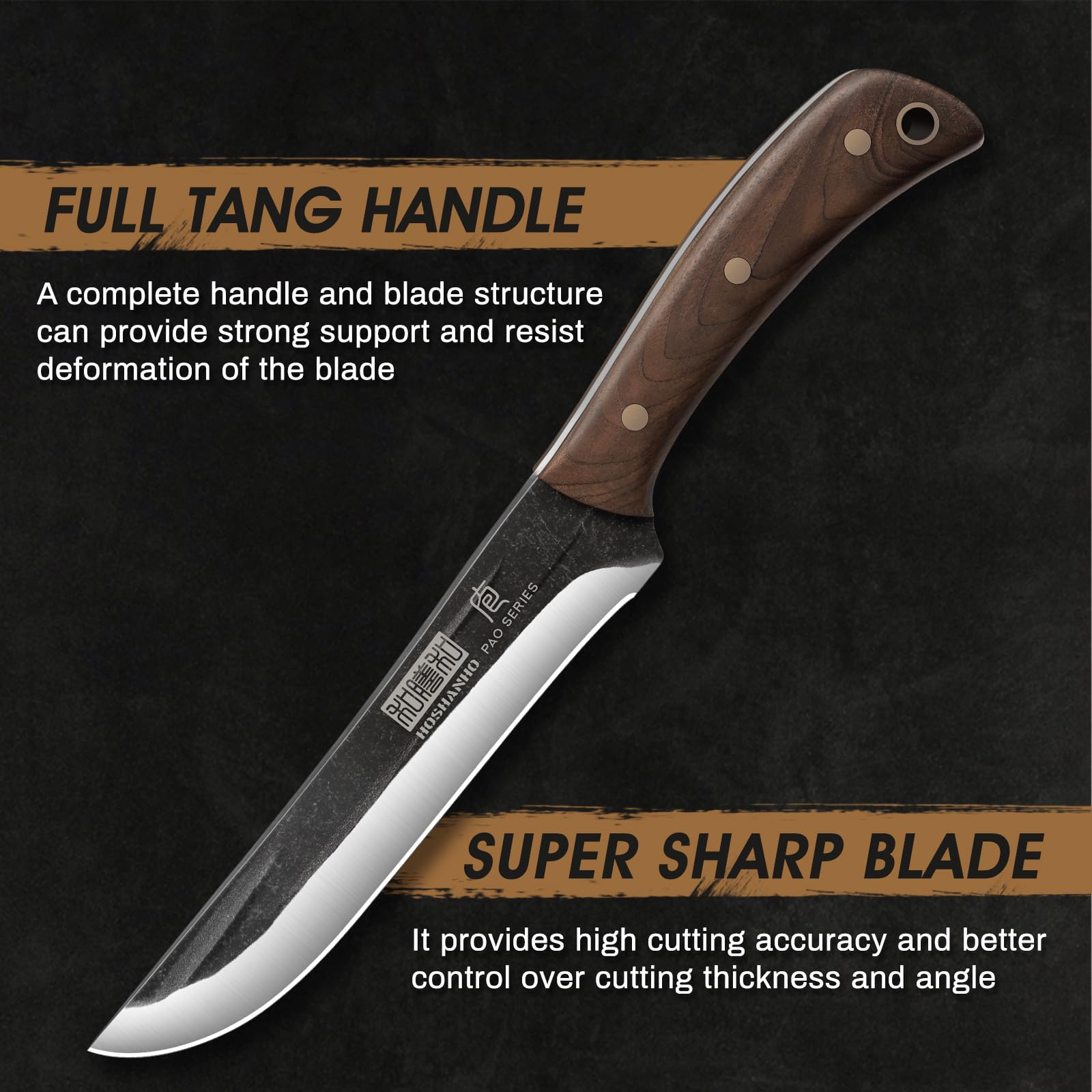 HOSHANHO hammered blade detail reducing stickiness for smoother slicing