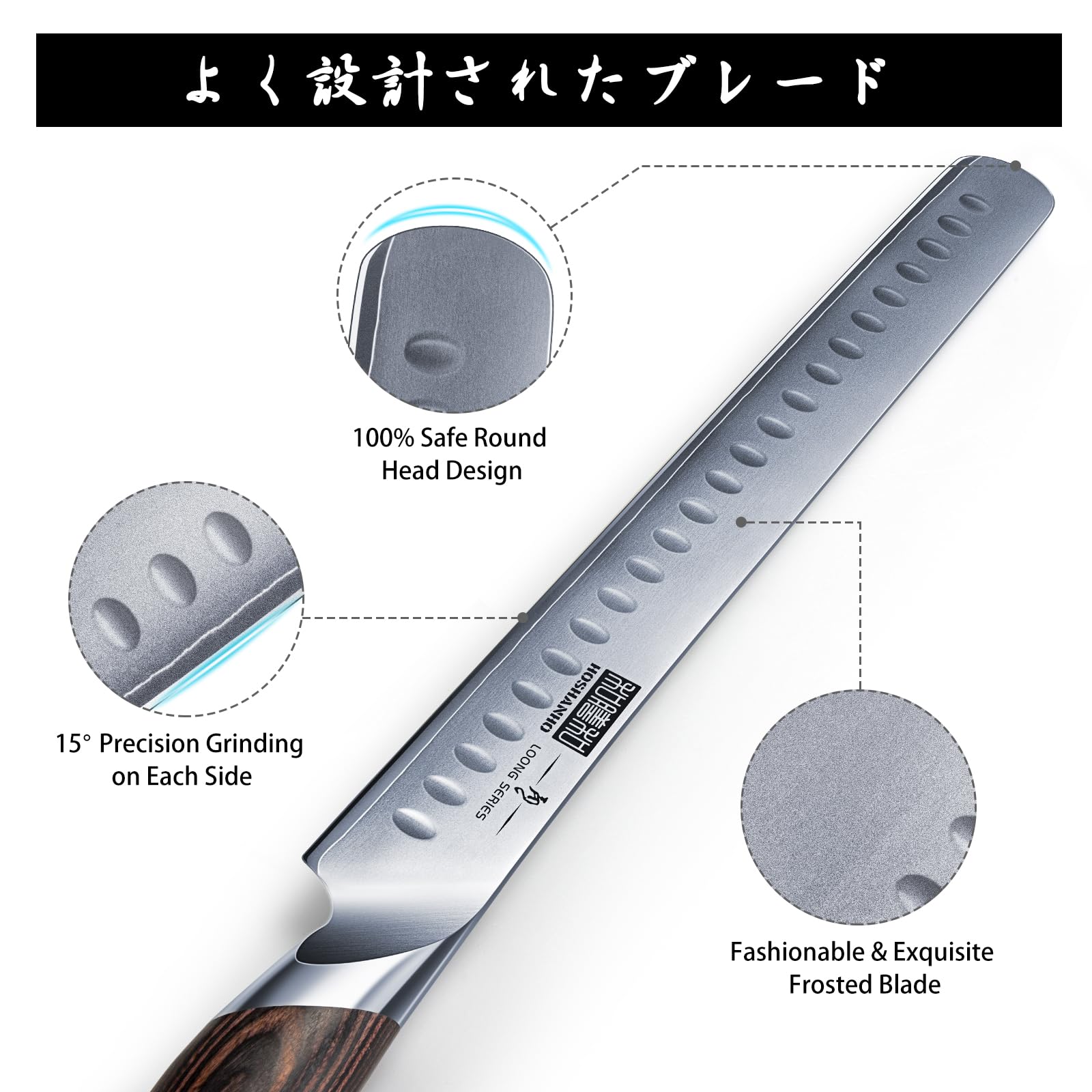 HOSHANHO ergonomic handle profile offering comfortable grip and reduced fatigue