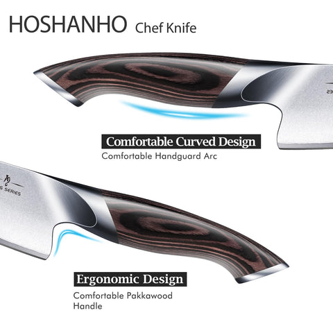HOSHANHO knife in use chopping vegetables quickly with precise cuts