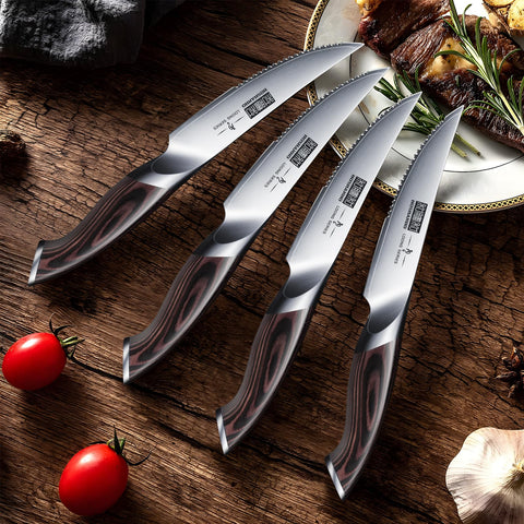HOSHANHO knives on grill-side setting for outdoor entertaining