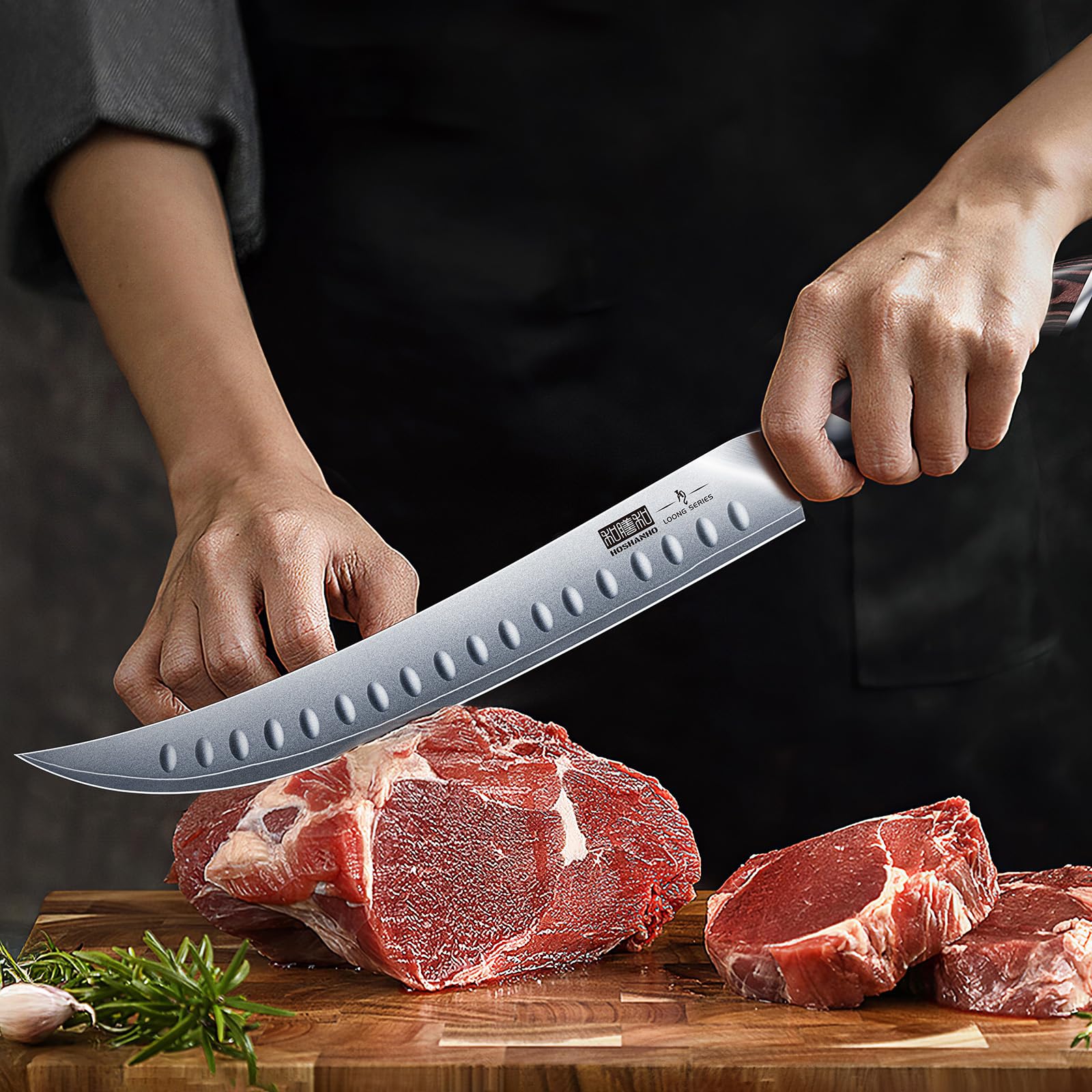 HOSHANHO plated roast in kitchen setting showing professional serving benefit
