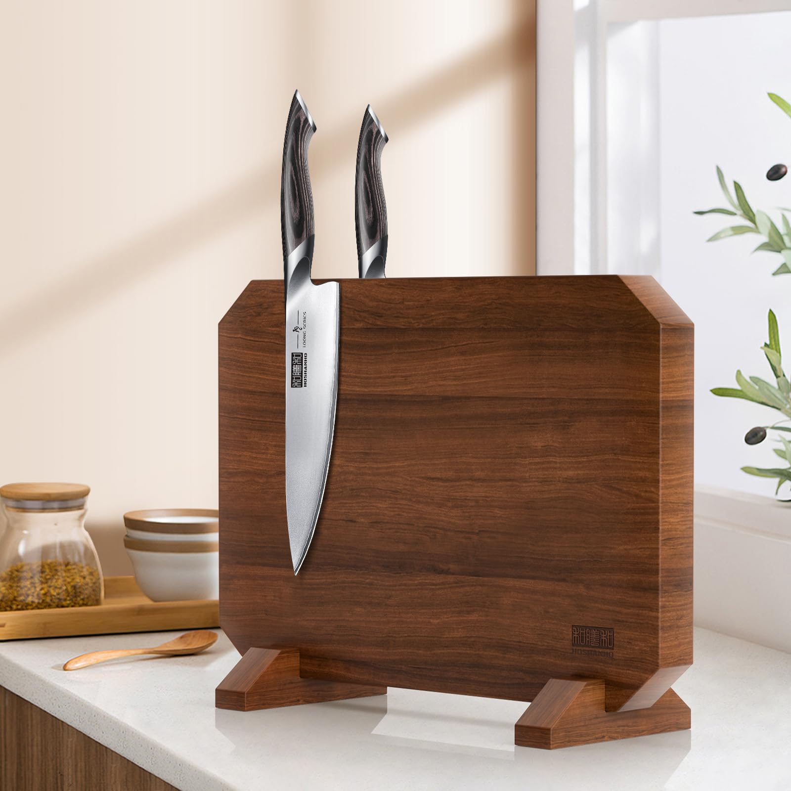 HOSHANHO lifestyle shot in modern kitchen highlighting warm wood aesthetic