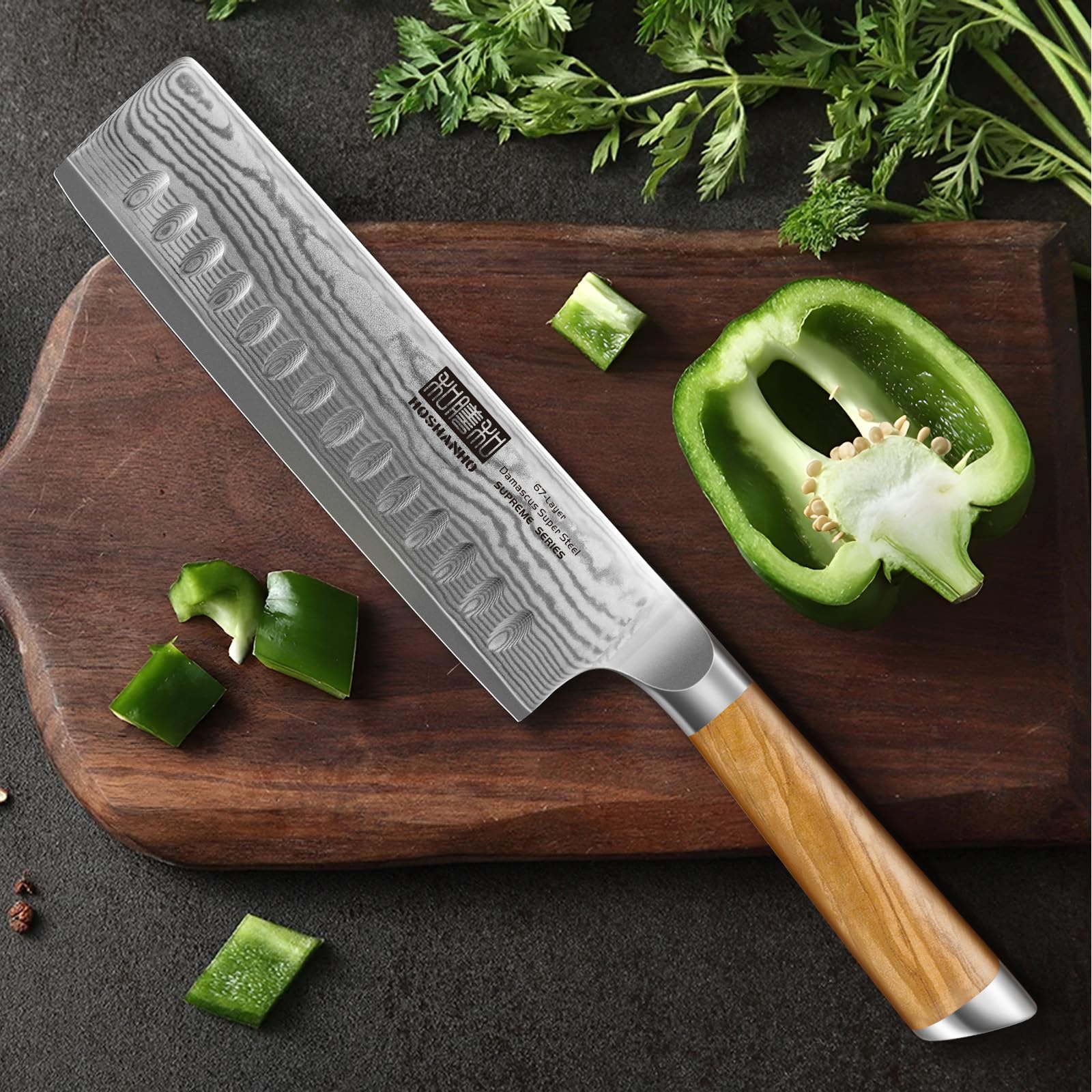HOSHANHO blade grooves anti-stick detail reducing food adhesion