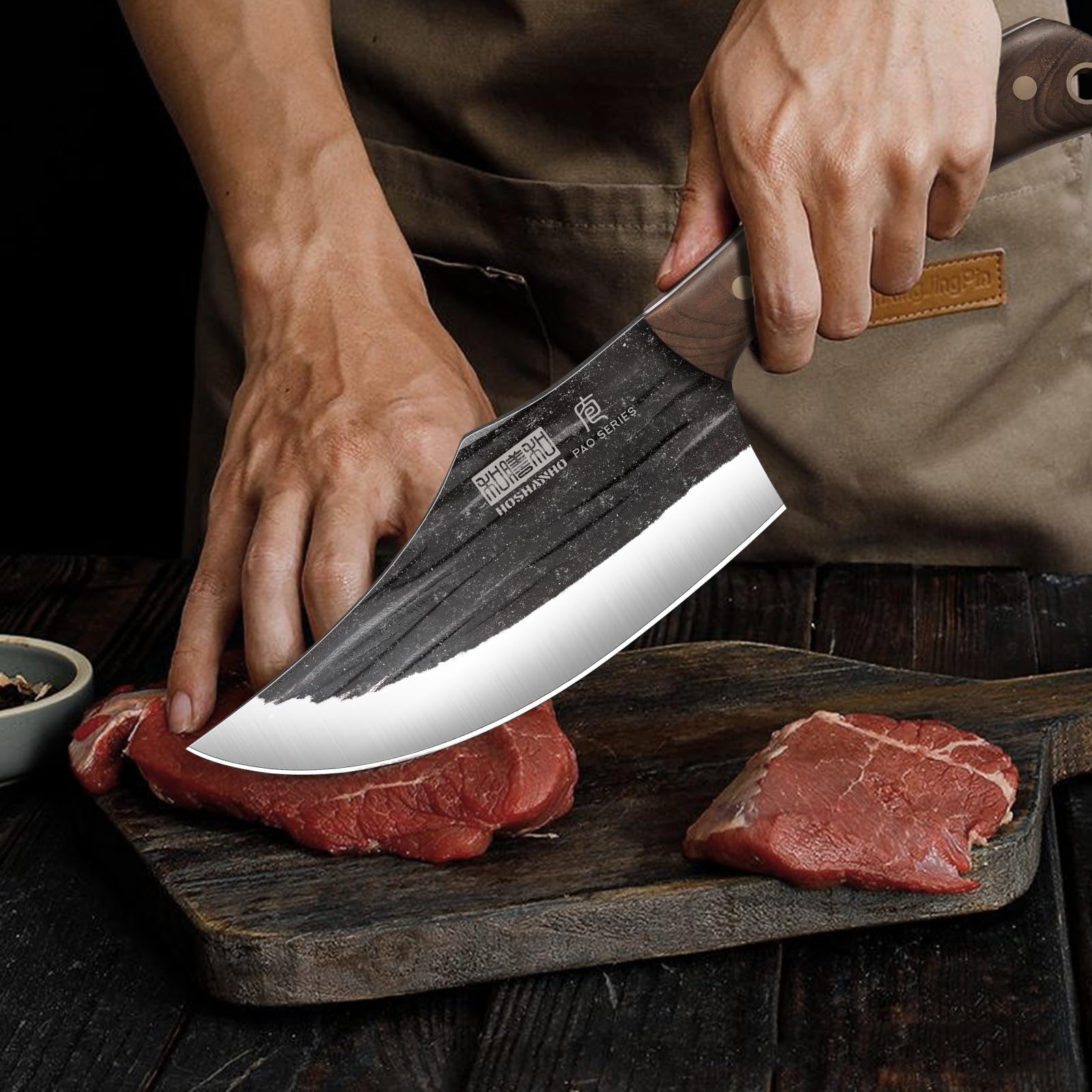 HOSHANHO paring knife slicing a vegetable demonstrating accurate small-detail cuts