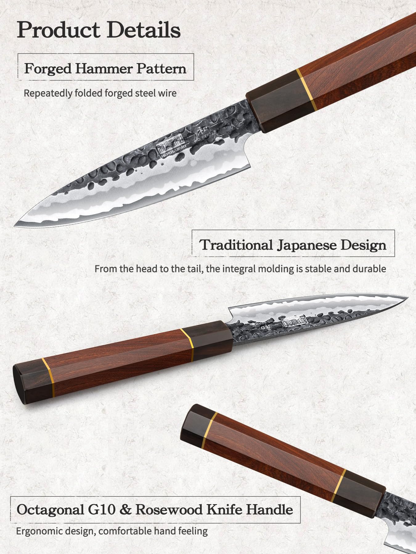 HOSHANHO paring knife peeling an apple for clean, efficient fruit prep