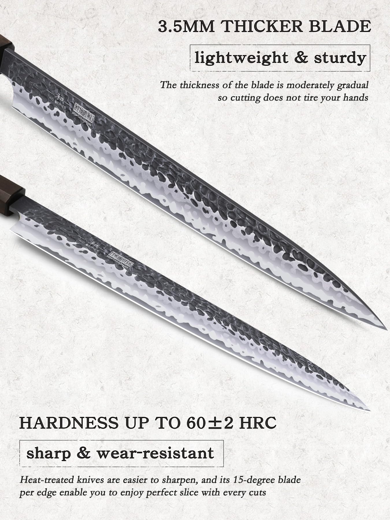 HOSHANHO rosewood octagonal handle detail for comfortable secure grip and style