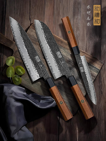HOSHANHO size comparison with ruler showing each blade length for accurate selection
