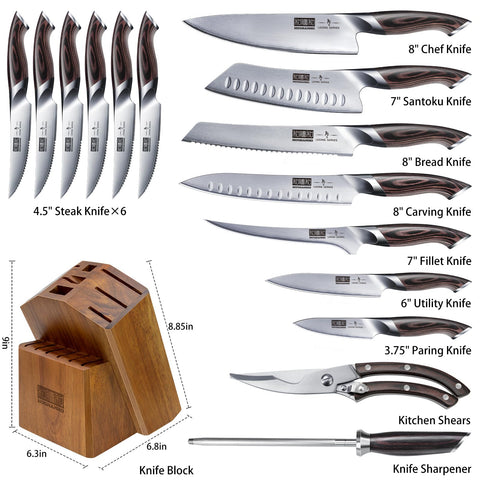 HOSHANHO six steak knives on a table illustrating matching set for dinner service