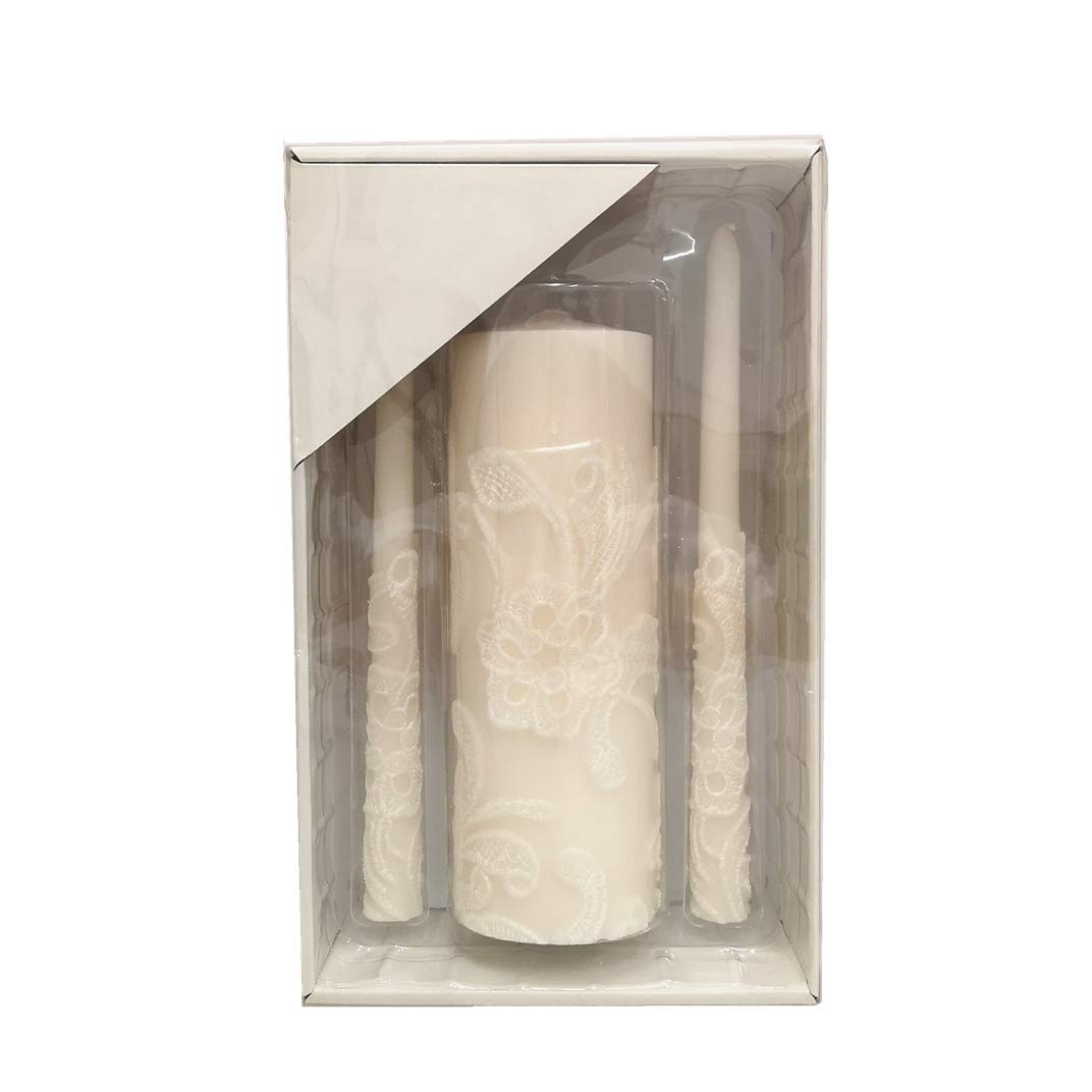 Hosley cream pillar front view showing elegant shape and decorative appeal