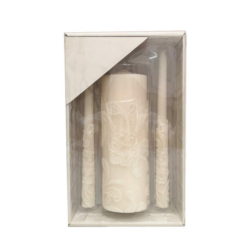 Hosley cream pillar front view showing elegant shape and decorative appeal