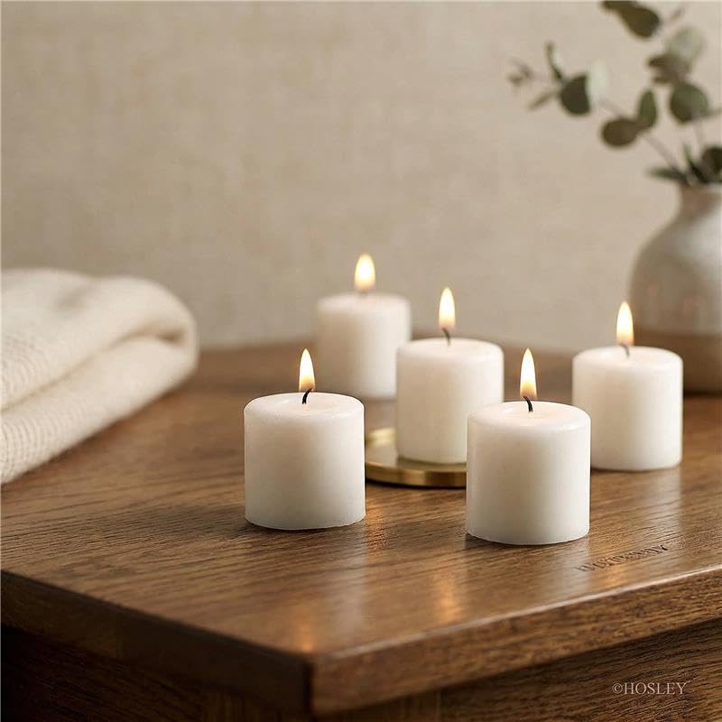 Hosley 72-pack open box showing quantity and ready-to-use candles