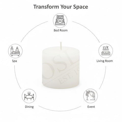 Hosley votives in a spa setting delivering calm, fragrance-free light