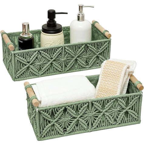 HOSROOME front view of basket showing tidy toilet paper storage benefit