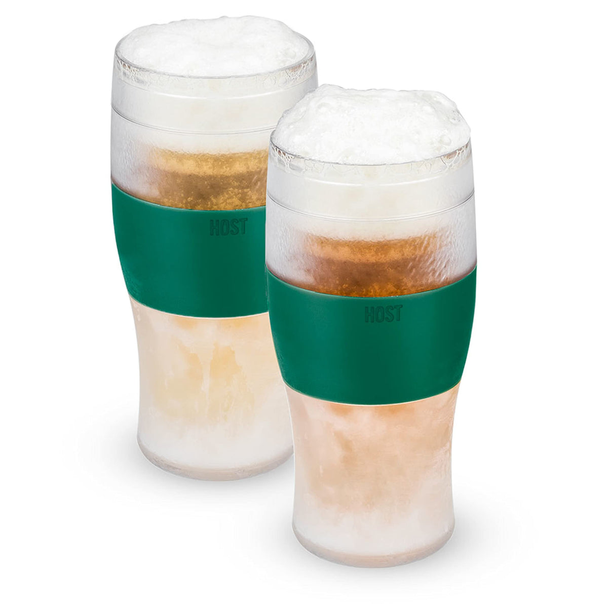 Host Freeze front view showing green freezable pint and clear walls for cold drinks