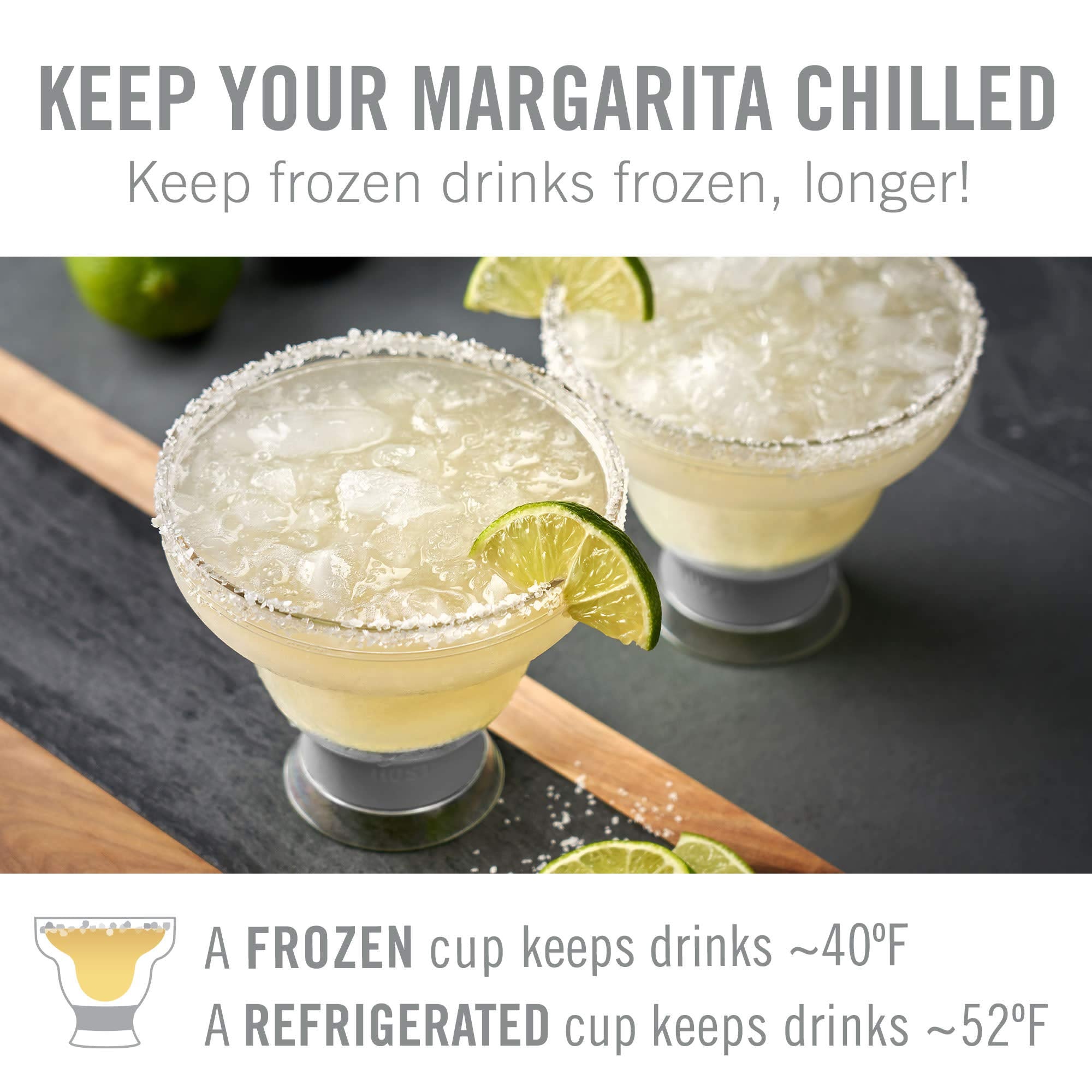 Host margarita glass side profile with silicone band for secure grip