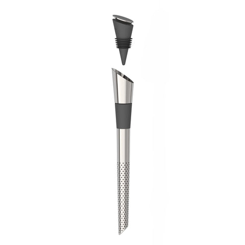 Host pour spout front view showing sleek stainless steel and clean pour benefit