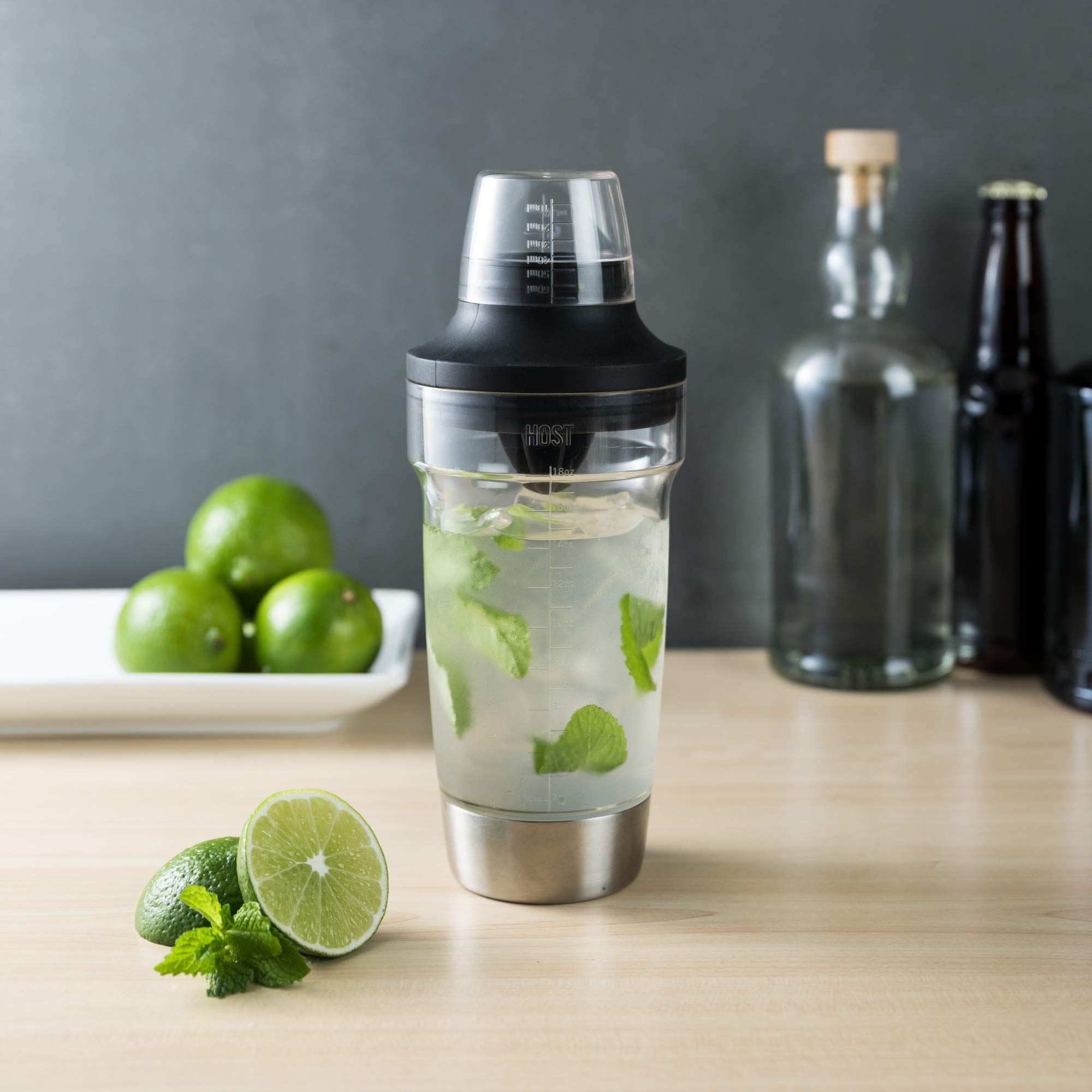 Host jigger with visible markings for accurate pours and recipe consistency benefit
