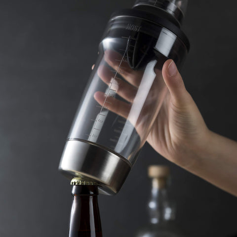 Host size comparison with a glass to show 18oz capacity and single-serve benefit