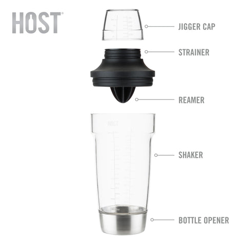 Host detail of built-in strainer cap keeping herbs and seeds out of cocktails benefit