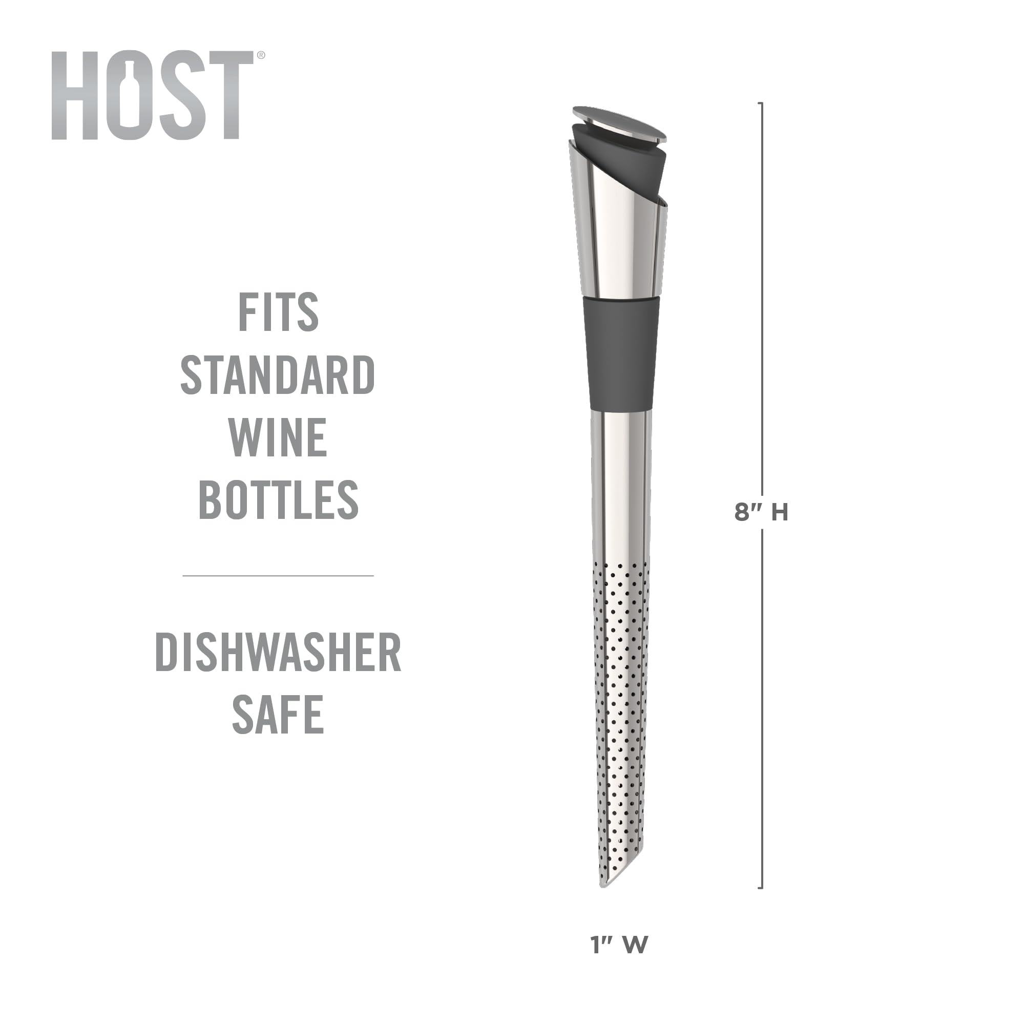 Host silicone stopper detail displaying seal that prevents spills and preserves wine