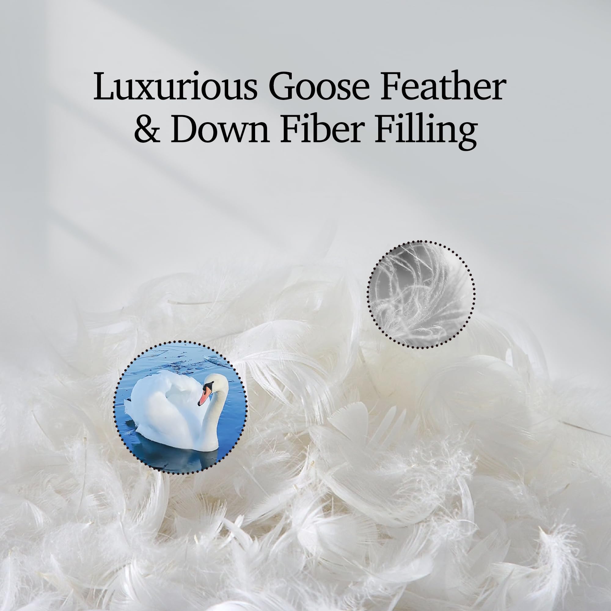 Hotel Grand close-up of 100% cotton down-proof shell highlighting quiet breathability