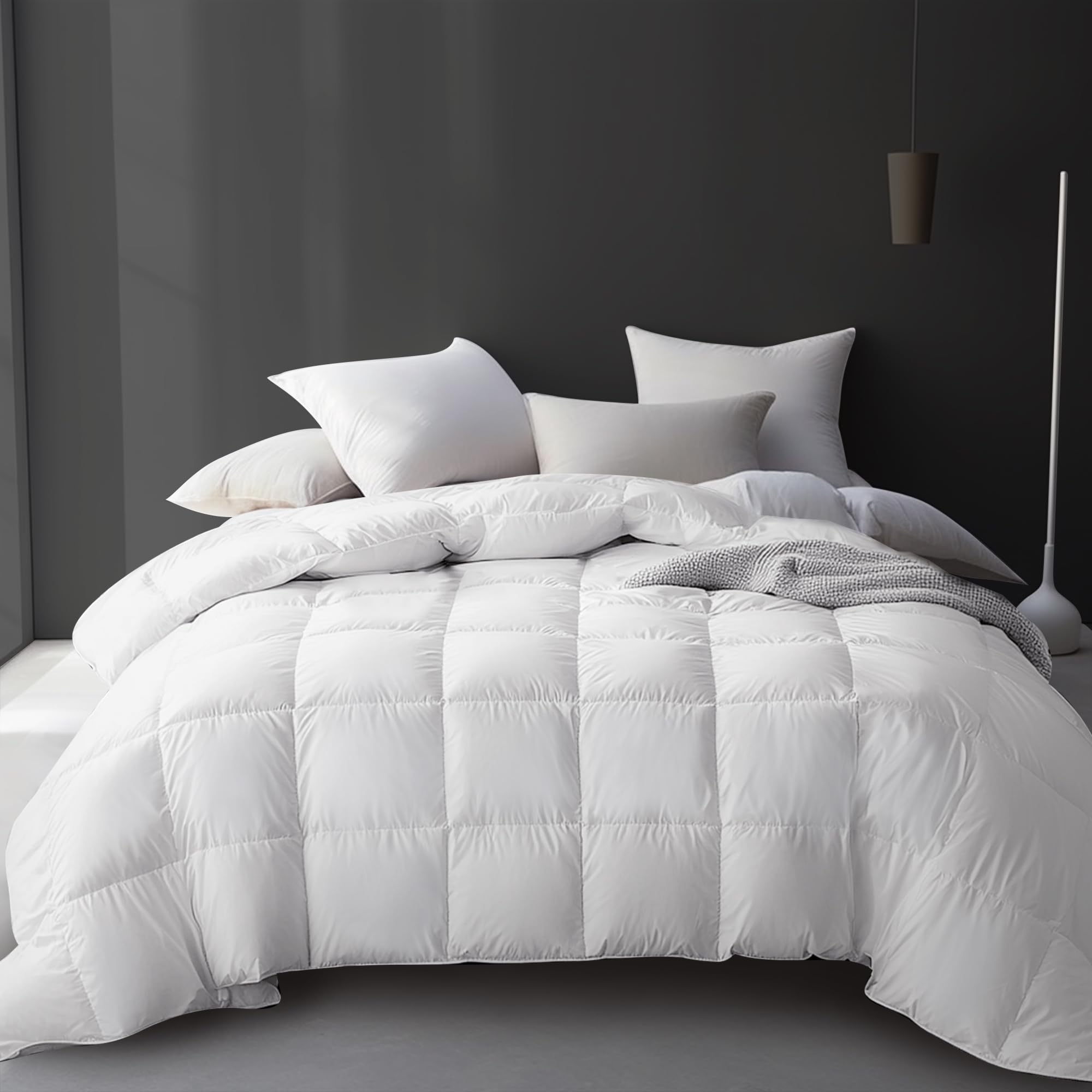 Hotel Grand comforter front view showing king-size plush loft and neat finish benefit: instant hotel look