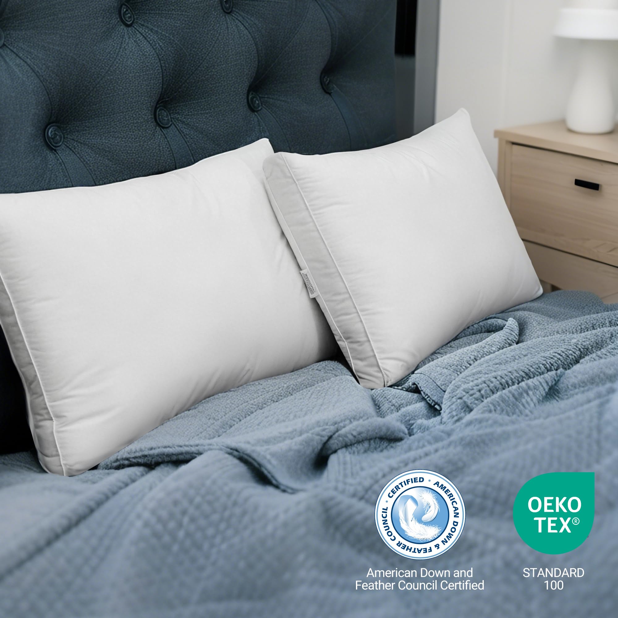 Hotel Grand pillow supporting side sleeper to show neck alignment