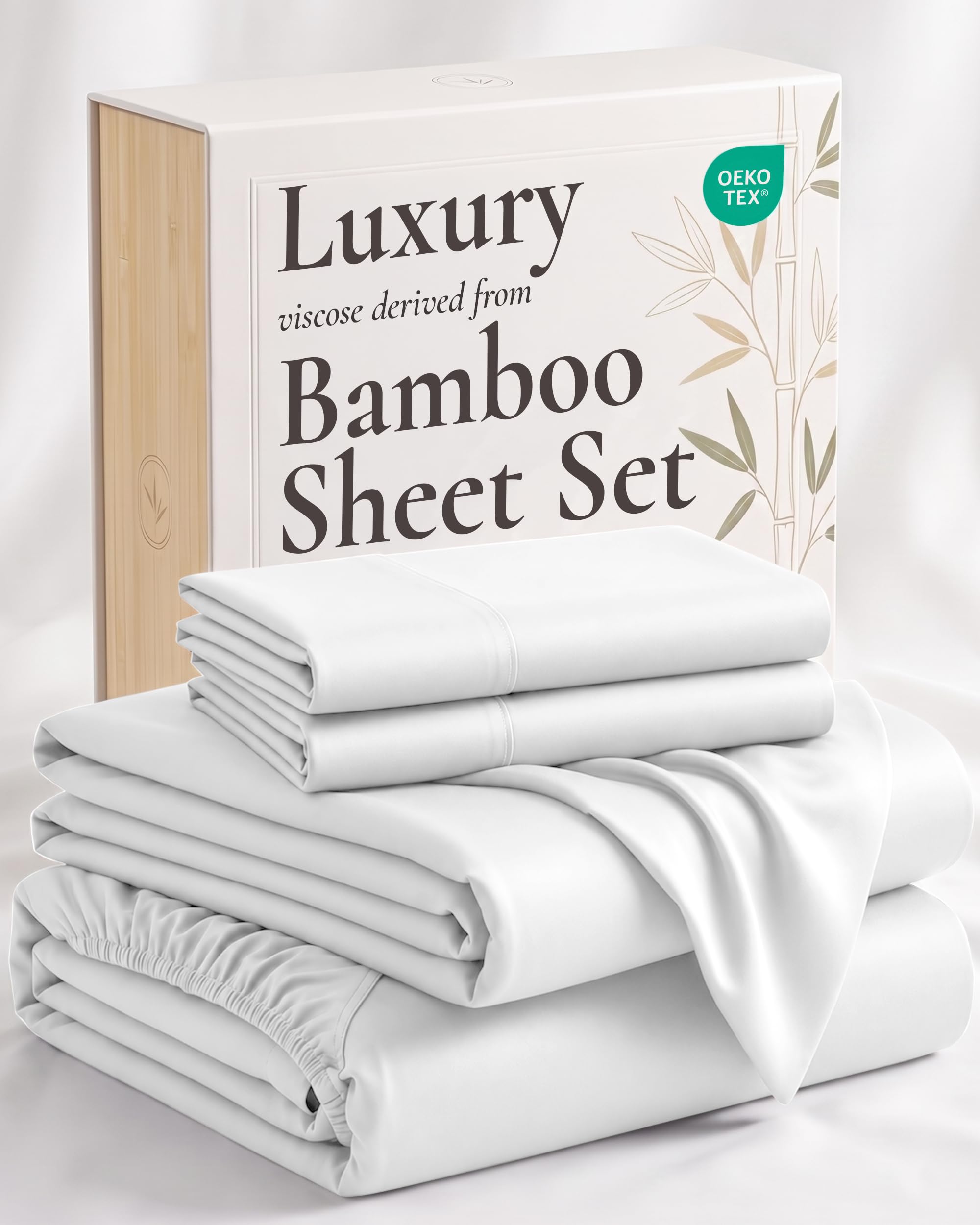 Hotel Sheets Direct front packaging showing king white set and instant luxury