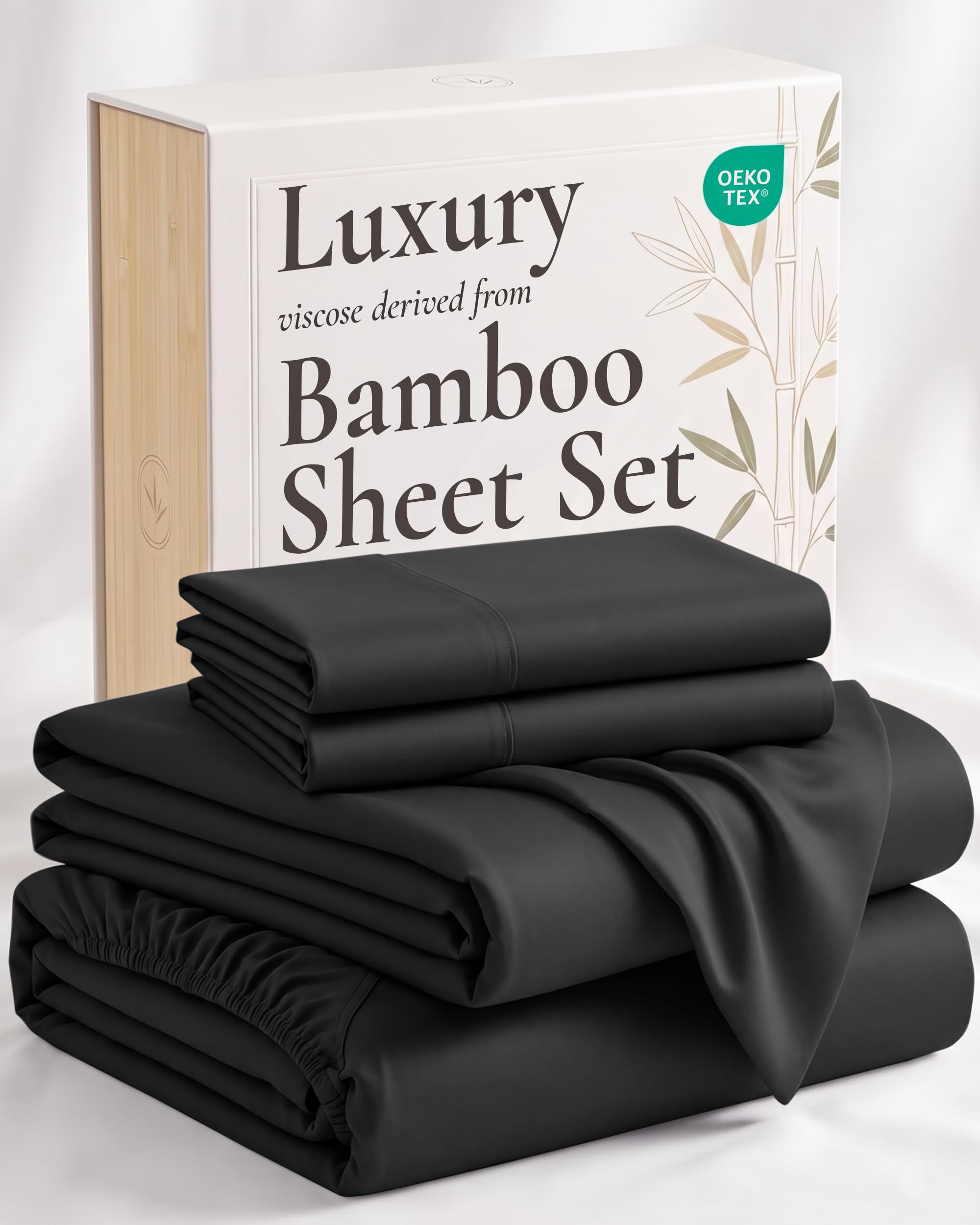 Hotel Sheets Direct front packaging showing premium black set and quick identification