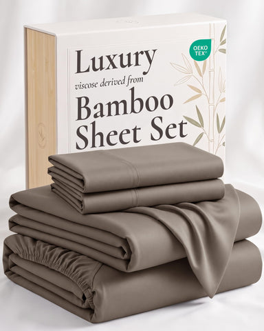 Hotel Sheets Direct front view of king sheet set, shows neat hotel-ready styling and comfort