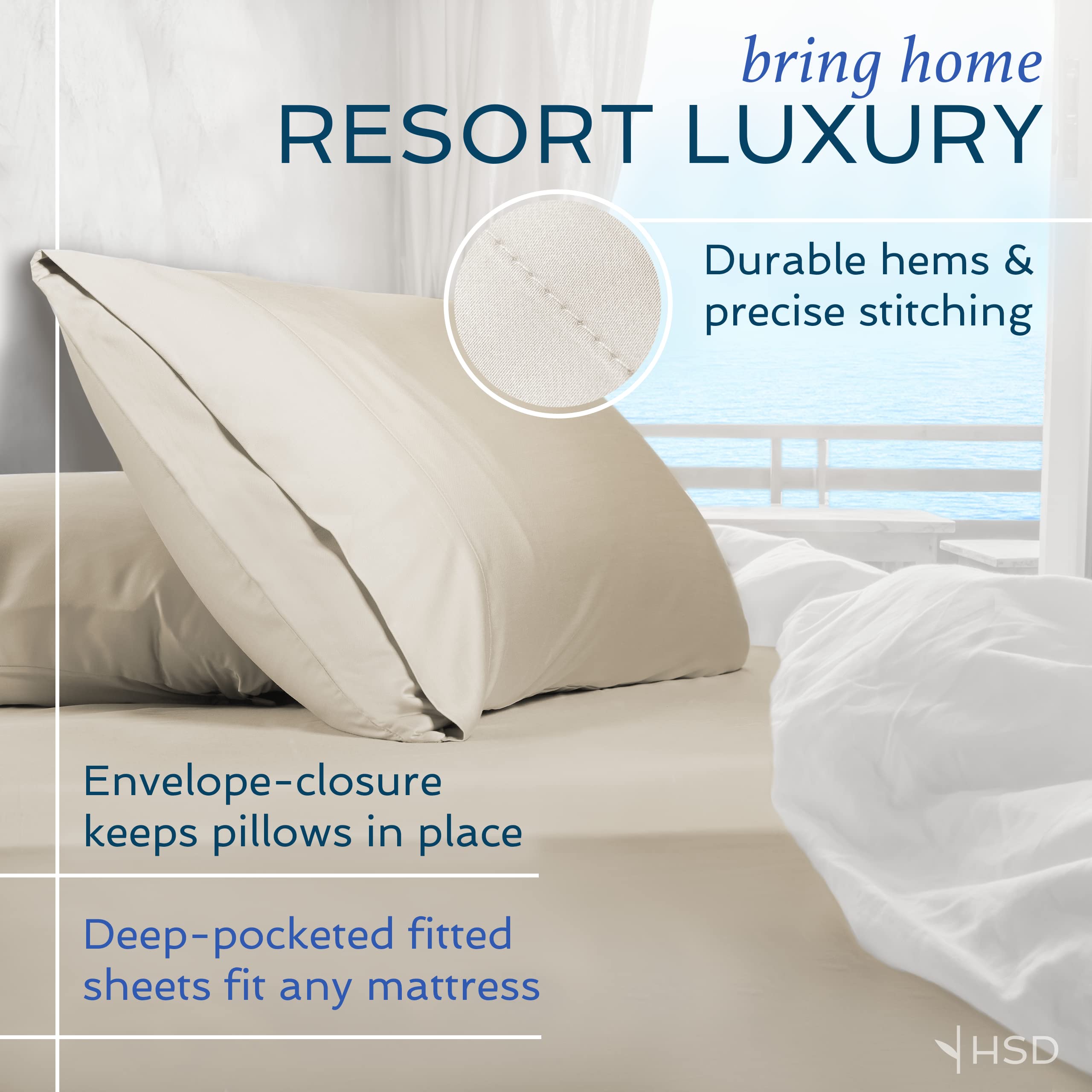 Hotel Sheets Direct two pillowcases shown together offering coordinated comfort