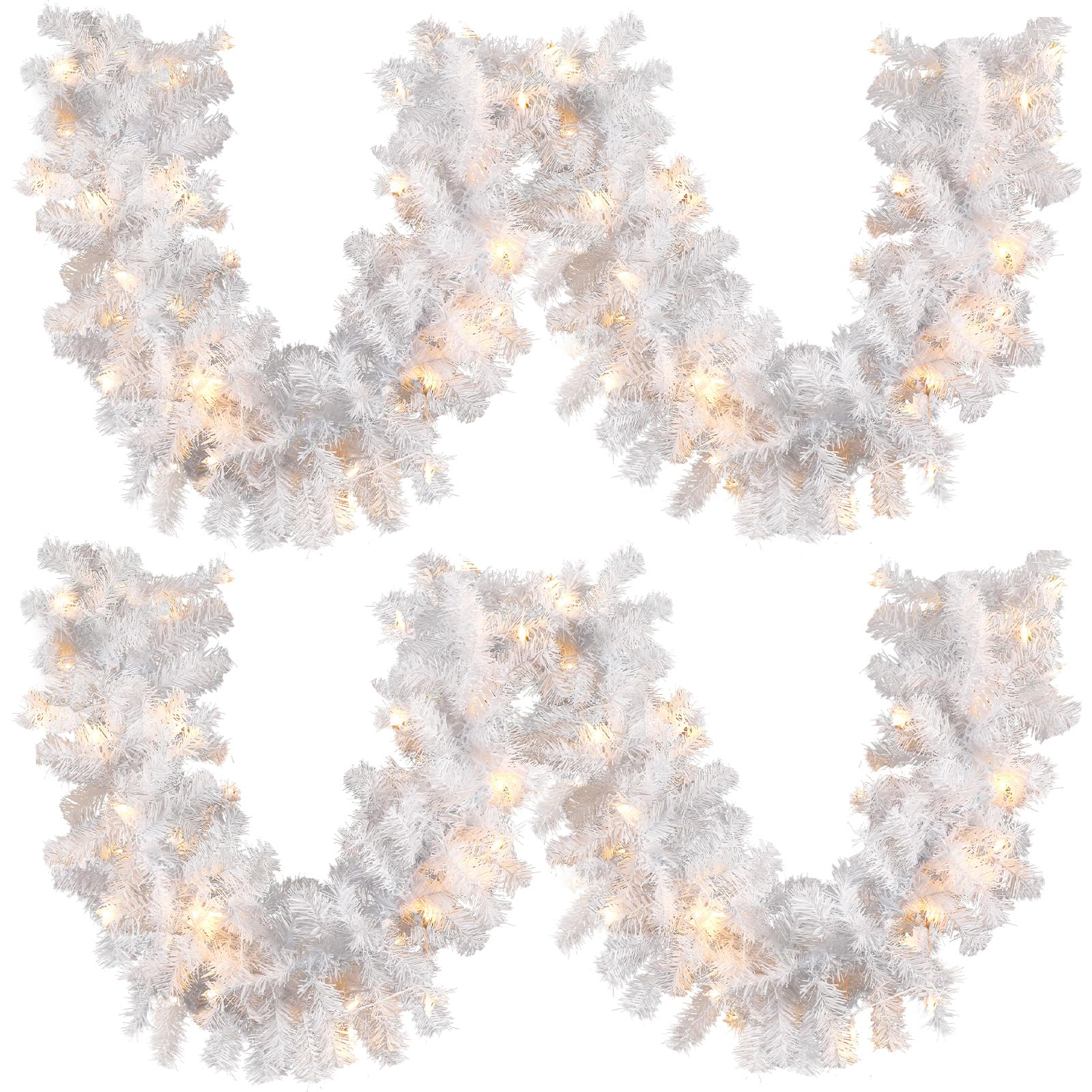 Hotop garland front packaging showing two 9 ft pieces and clear contents for quick setup