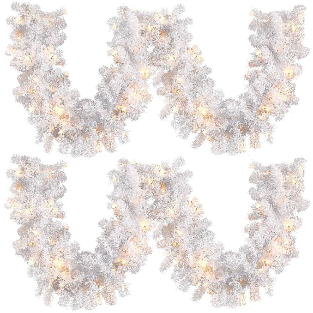 Hotop garland front packaging showing two 9 ft pieces and clear contents for quick setup
