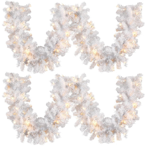 Hotop garland front packaging showing two 9 ft pieces and clear contents for quick setup