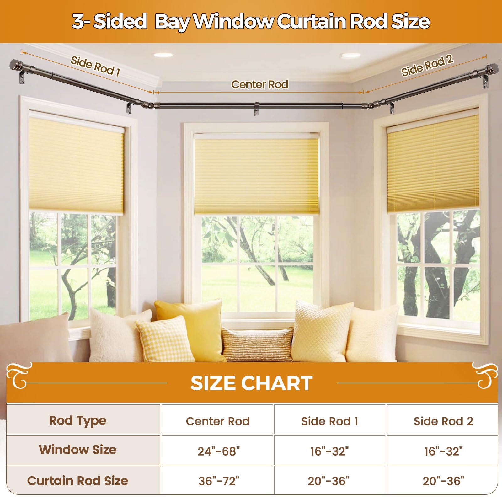 HOTOZON side rod mounted in bedroom showing tidy curtain hang and stable operation