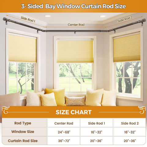 HOTOZON side rod mounted in bedroom showing tidy curtain hang and stable operation