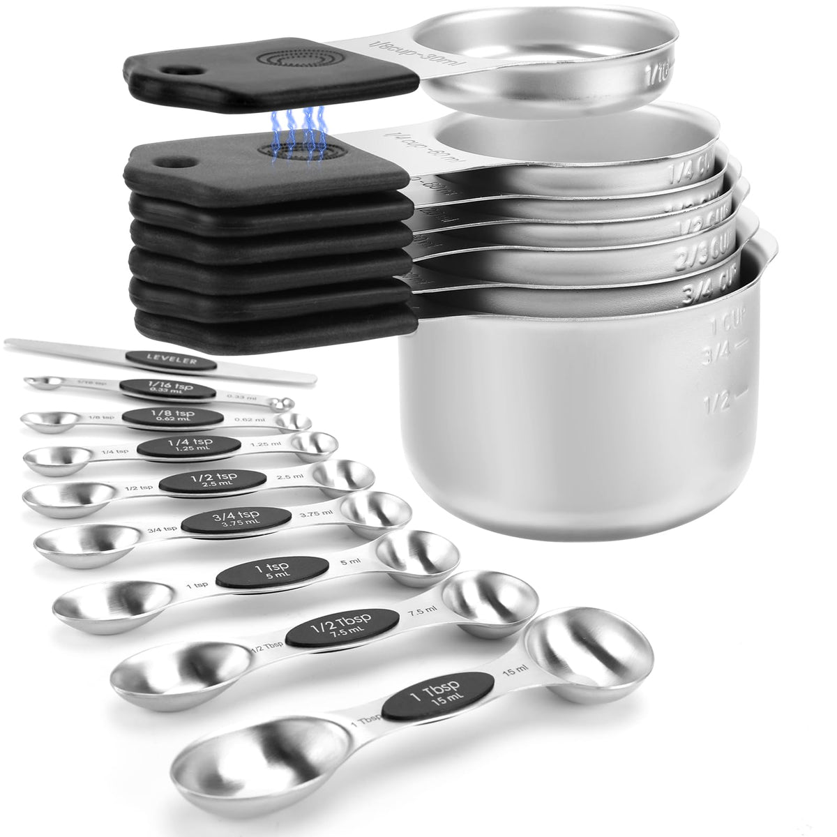 HOUJIP front view of full 16-piece set showing organized layout and durability