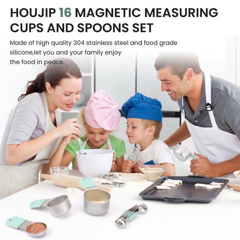 HOUJIP handle magnet detail showing stacked cups for tidy storage and space saving