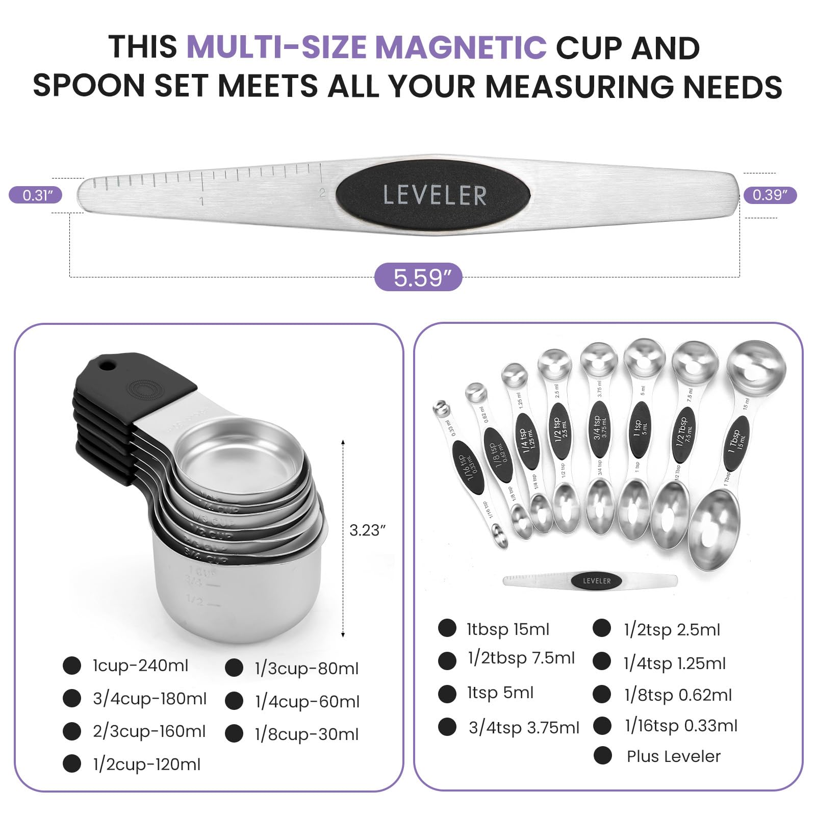 HOUJIP set attached to refrigerator demonstrating magnetic storage convenience