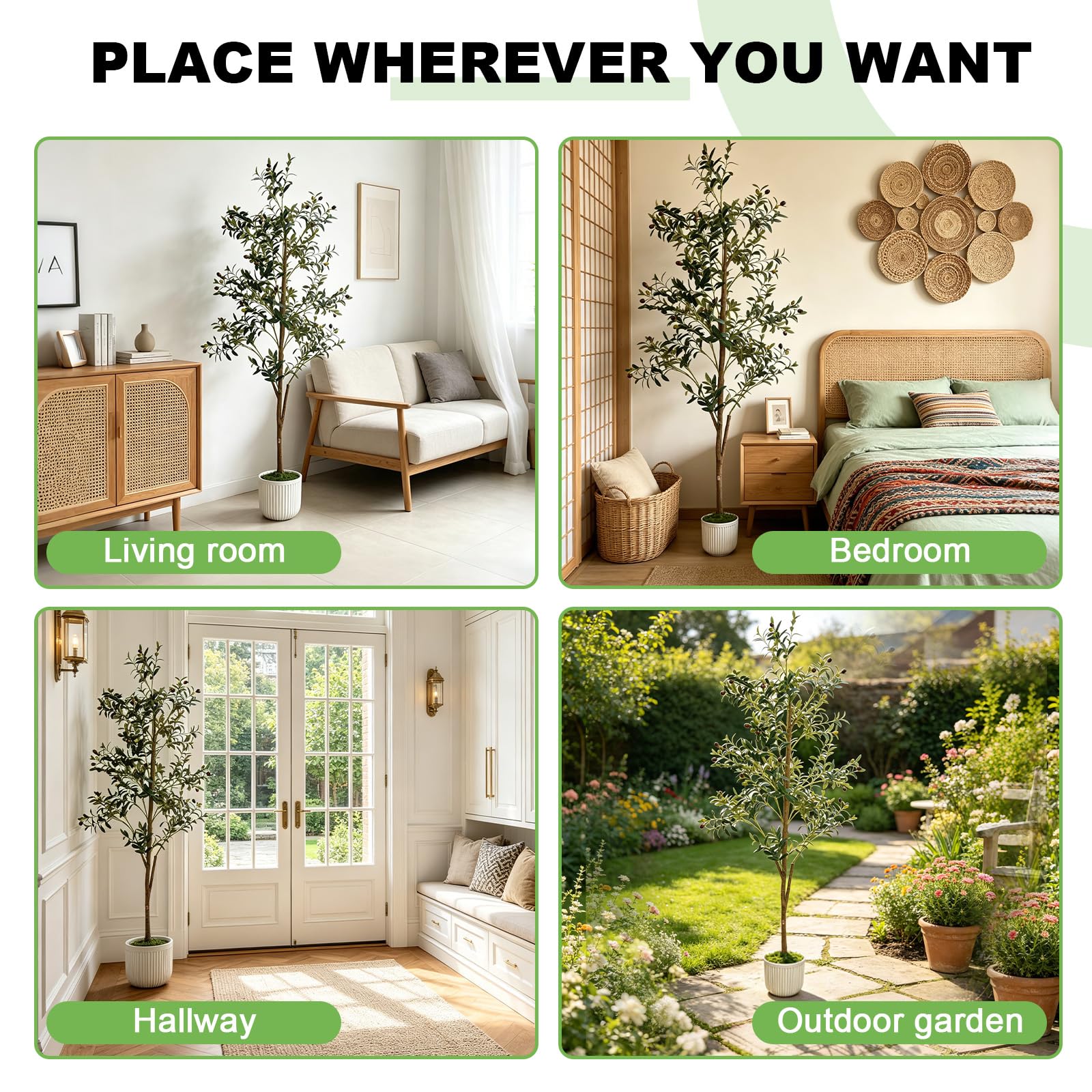 houpudamai panda ornaments clipped to branch adding playful decorative accent