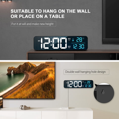 Hournor mounted on living room wall for visible time display benefit
