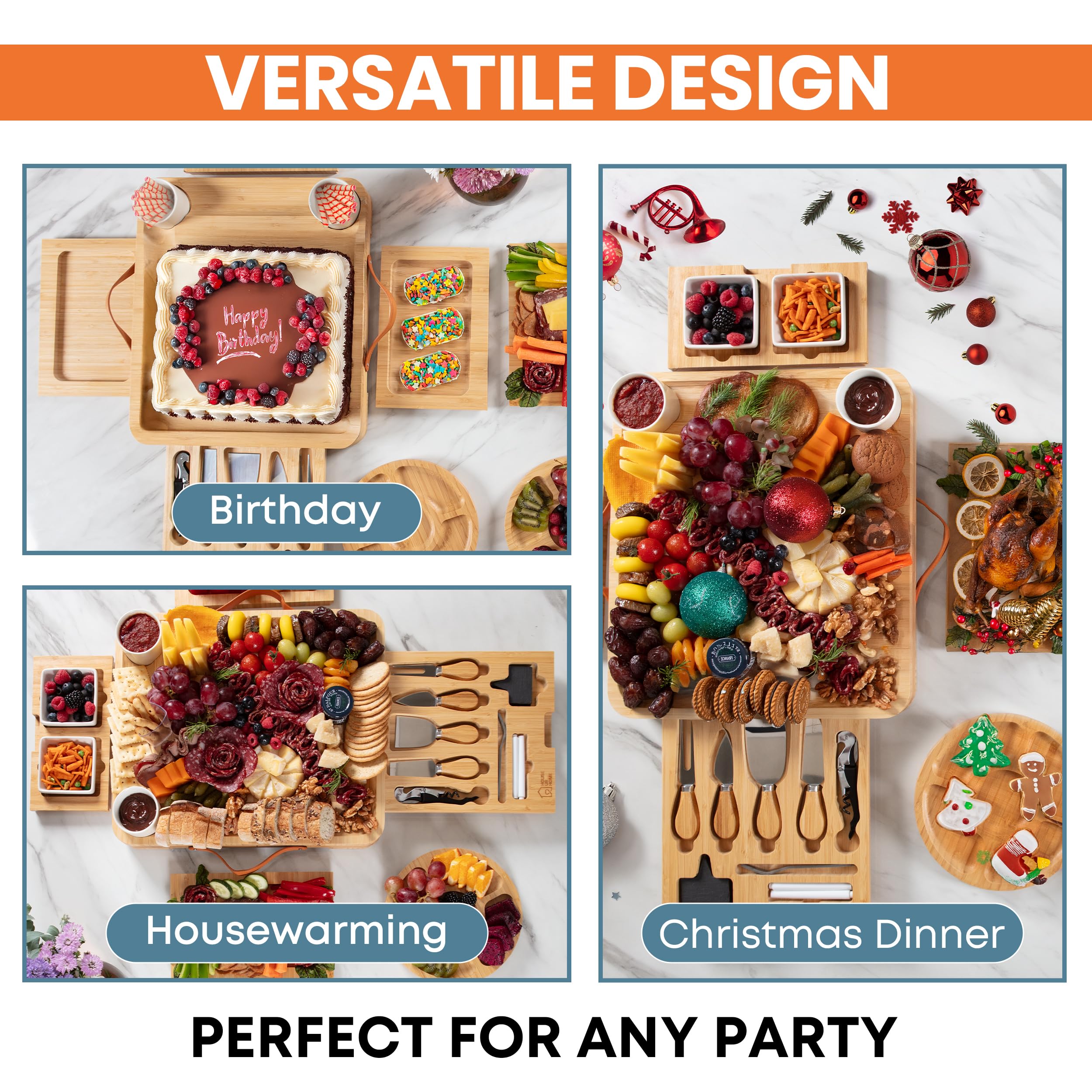 House Ur Home large serving surface arranged with meats and cheeses for effortless entertaining