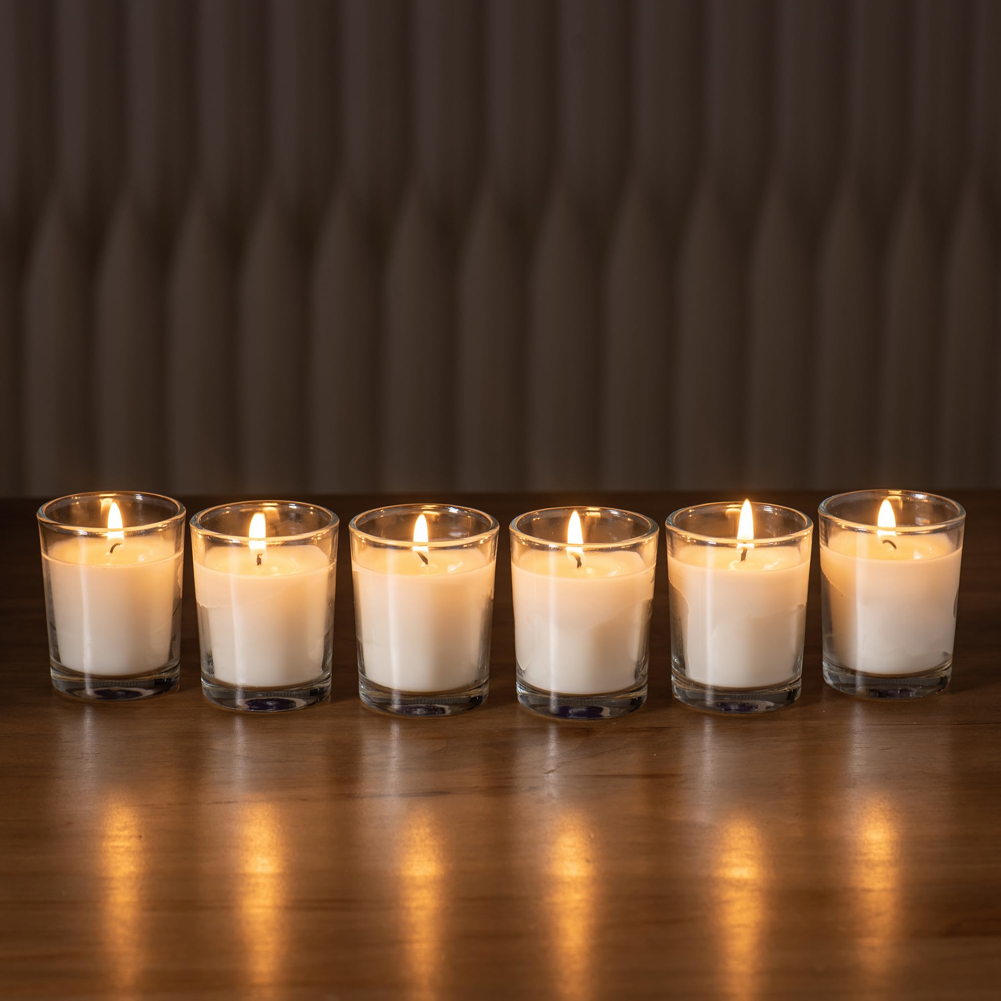 Housecret multiple votives arranged as a centerpiece for event mood